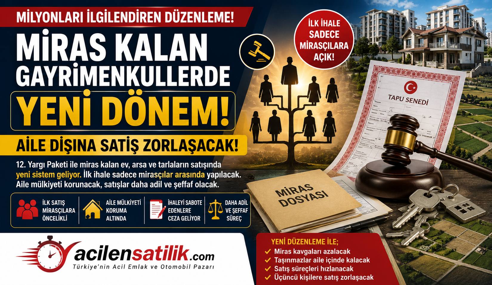Milyonları İlgilendiren Değişiklik: Miras Kalan Taşınmazlarda Aile Koruması