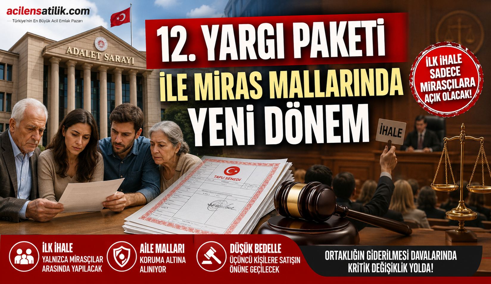 Ortaklığın Giderilmesi Davalarında İlk İhale Sadece Mirasçılara Açılacak