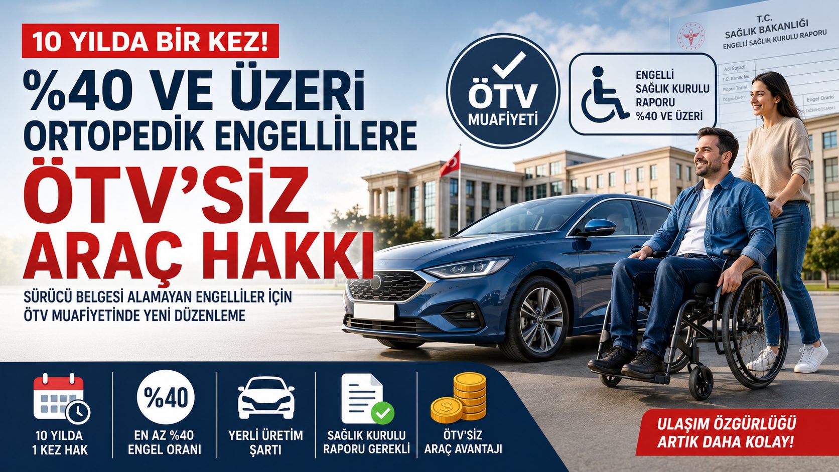 Ortopedik Engellilere ÖTV Muafiyeti yasalaştı: Araç Sahibi Olmak Artık Daha Kolay!