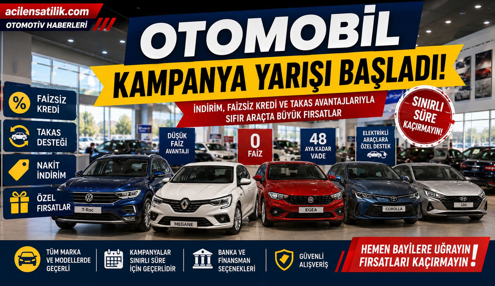 Otomotivde Kampanya Dönemi: Faizsiz Kredi ve İndirimli Araç Fırsatları