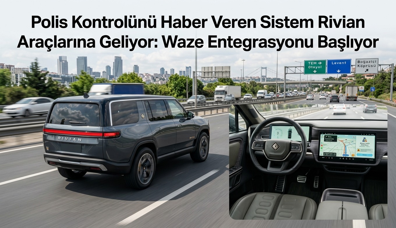 Polis Kontrolünü Haber Veren Sistem Rivian Araçlarına Geliyor: Waze Entegrasyonu Başlıyor