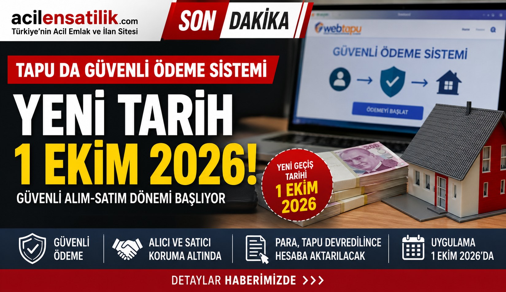 Resmen Güncellendi! Tapuda Güvenli Ödeme Sistemi 1 Ekim 2026'ya Ertelendi