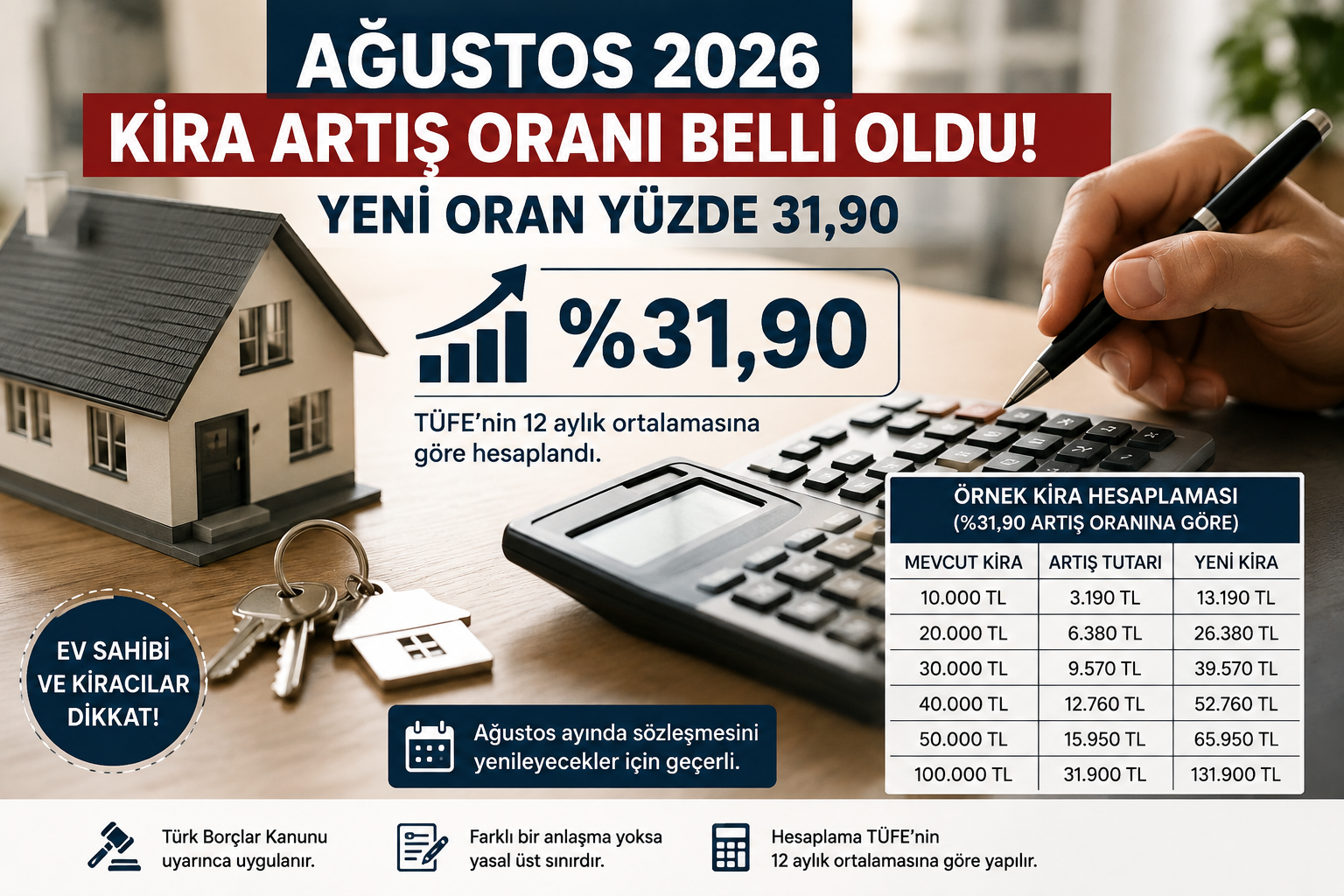 TÜİK Temmuz Enflasyonunu Açıkladı: Ağustos Ayı Kira Zammı Yüzde 31,90 Oldu