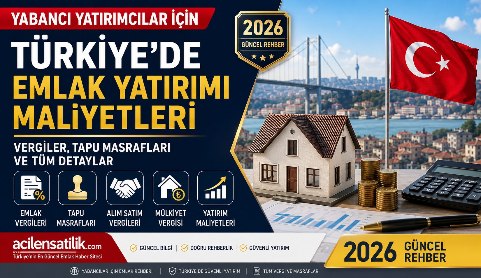 Türkiye'de Gayrimenkul Yatırımı Yapacak Yabancılar İçin 2026 Güncel Vergi Rehberi