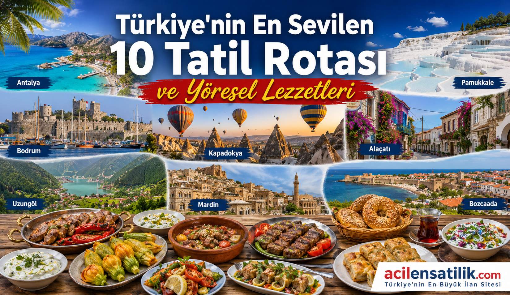 Türkiye'nin En Çok Tercih Edilen Tatil Bölgeleri ve Meşhur Yöresel Lezzetleri