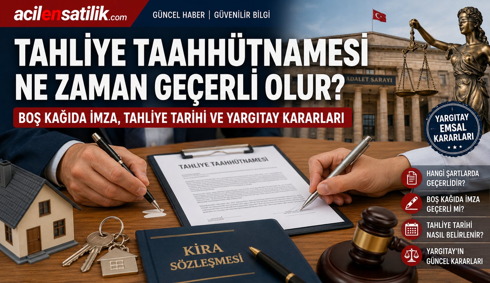 Tahliye Taahhütnamesi Hangi Şartlarda Geçerli? Hukuki Süreç, Tahliye Tarihi ve Yargıtay Kararları