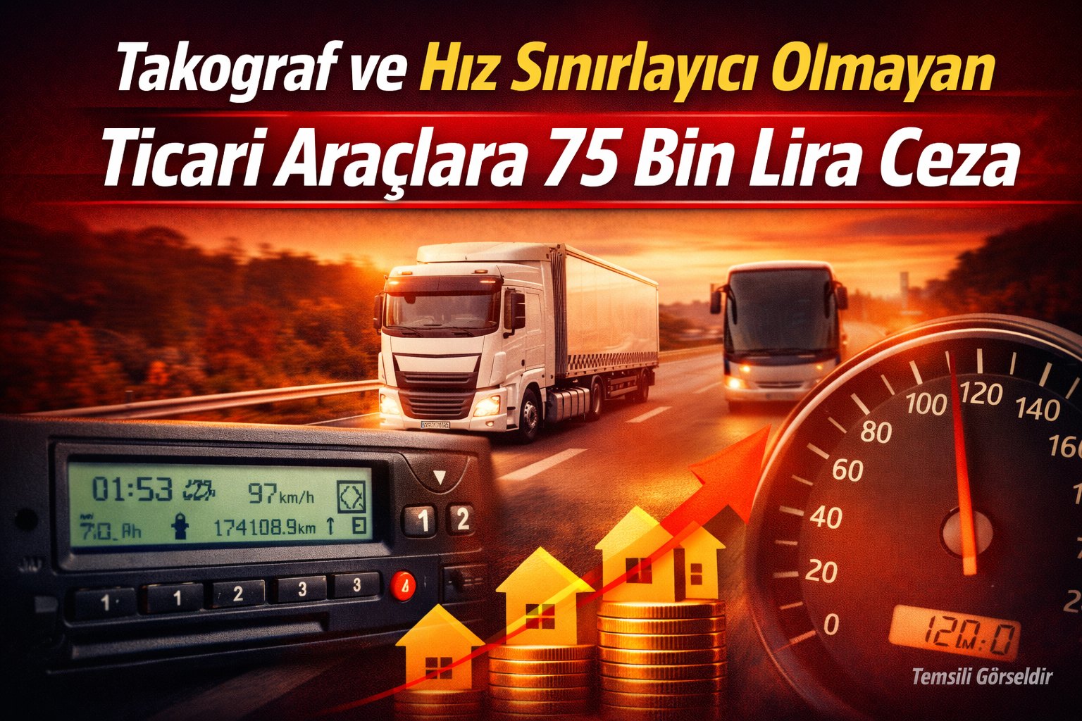 Takograf ve Hız Sınırlayıcı Olmayan Ticari Araçlara 75 Bin Lira Ceza