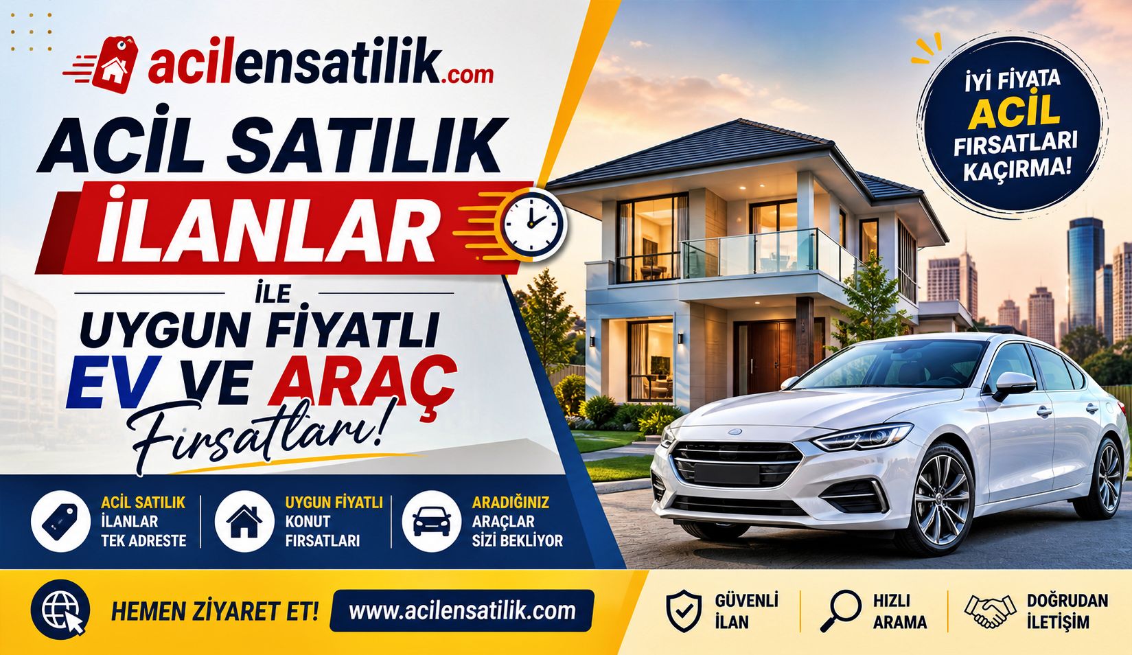 Uygun Fiyatlı Ev ve Araç Arayanların Yeni Adresi: acilensatilik.com