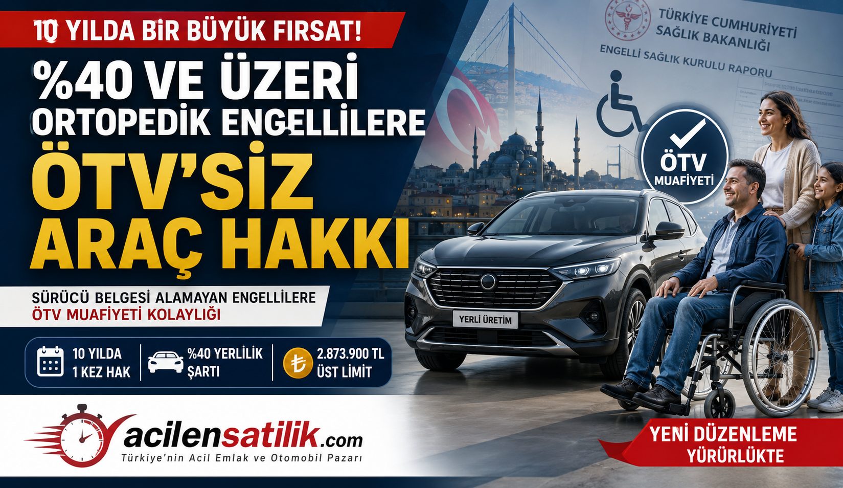Yüzde 40 ve Üzeri Ortopedik Engellilere ÖTV'siz Araç Hakkı: Kimler Yararlanabilecek?