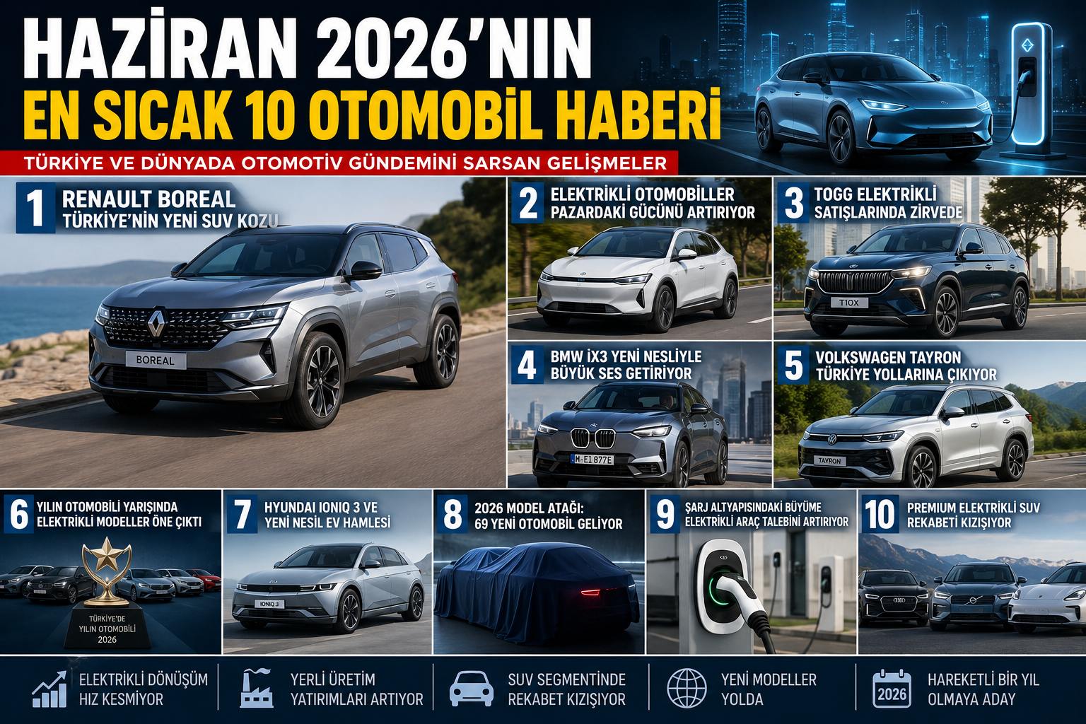Yeni Modeller, Rekor Satışlar ve Elektrikli Devrim: Haziran 2026 Otomotiv Dosyası